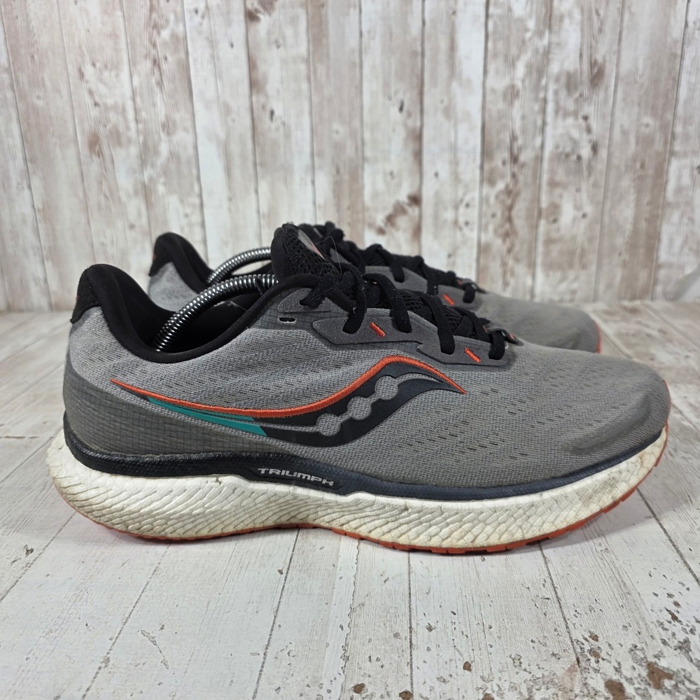 Saucony Mens Triumph 19 Running Shoes Grey Orange S20678-20 Size 11.5